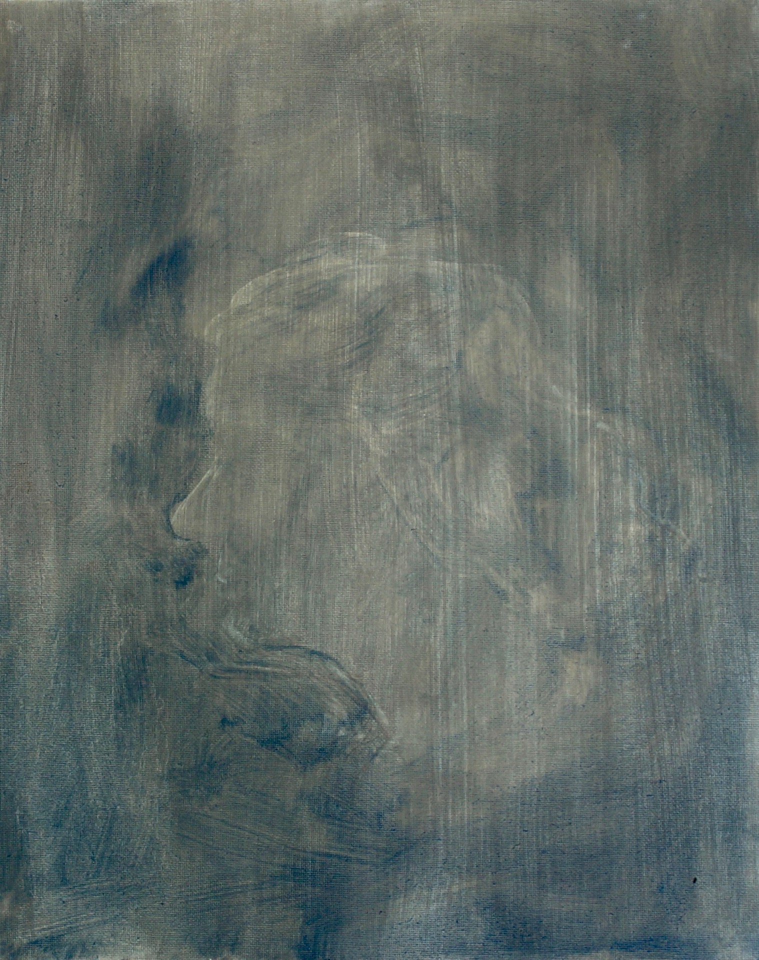 Porträtt, Katrin. Olja på dukpannå  41x33 cm. Tillkomstår 2025