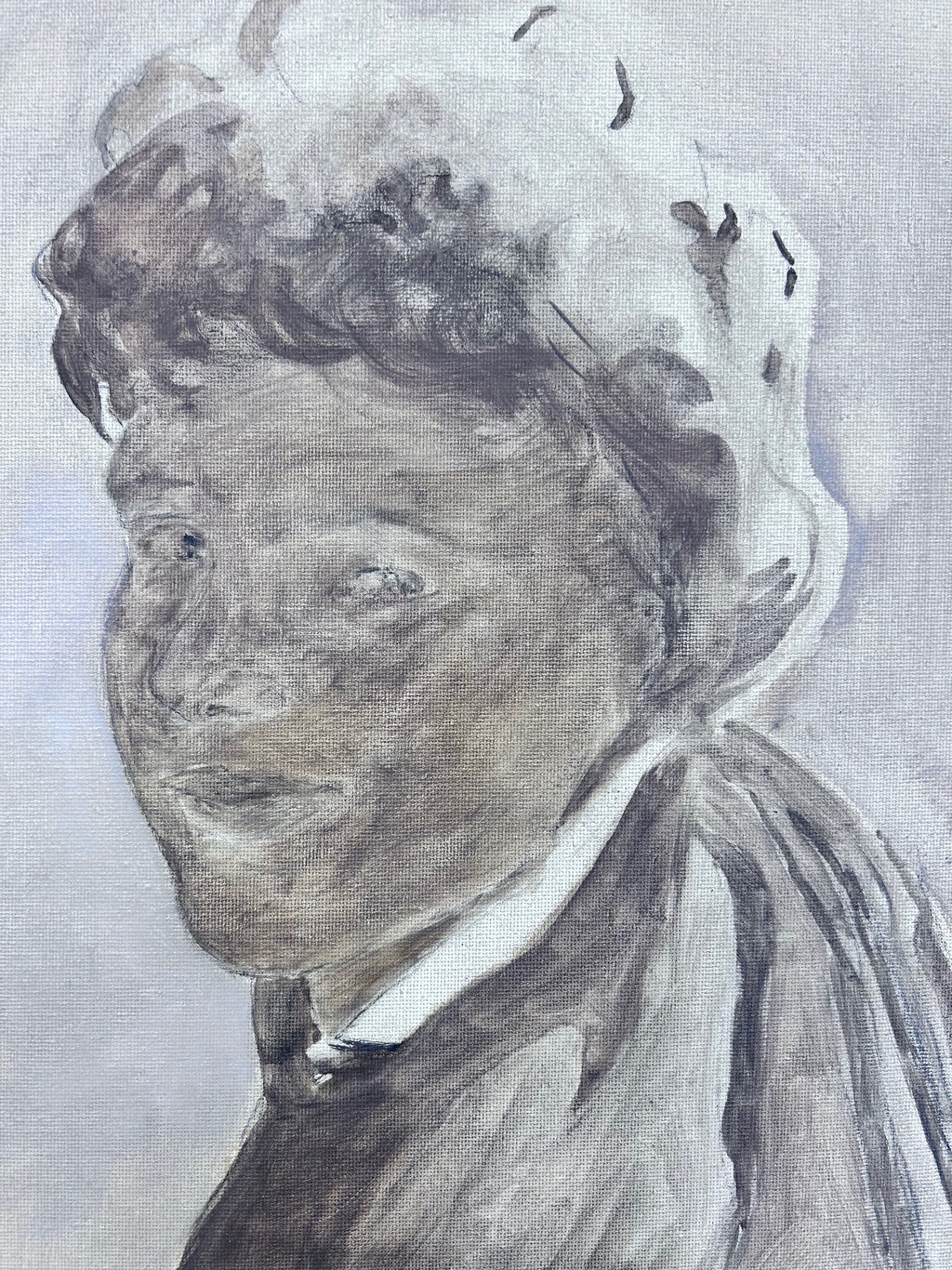 Porträtt, Gertrud. 2026 Oljemåleri på dukpannå. 41x33 cm